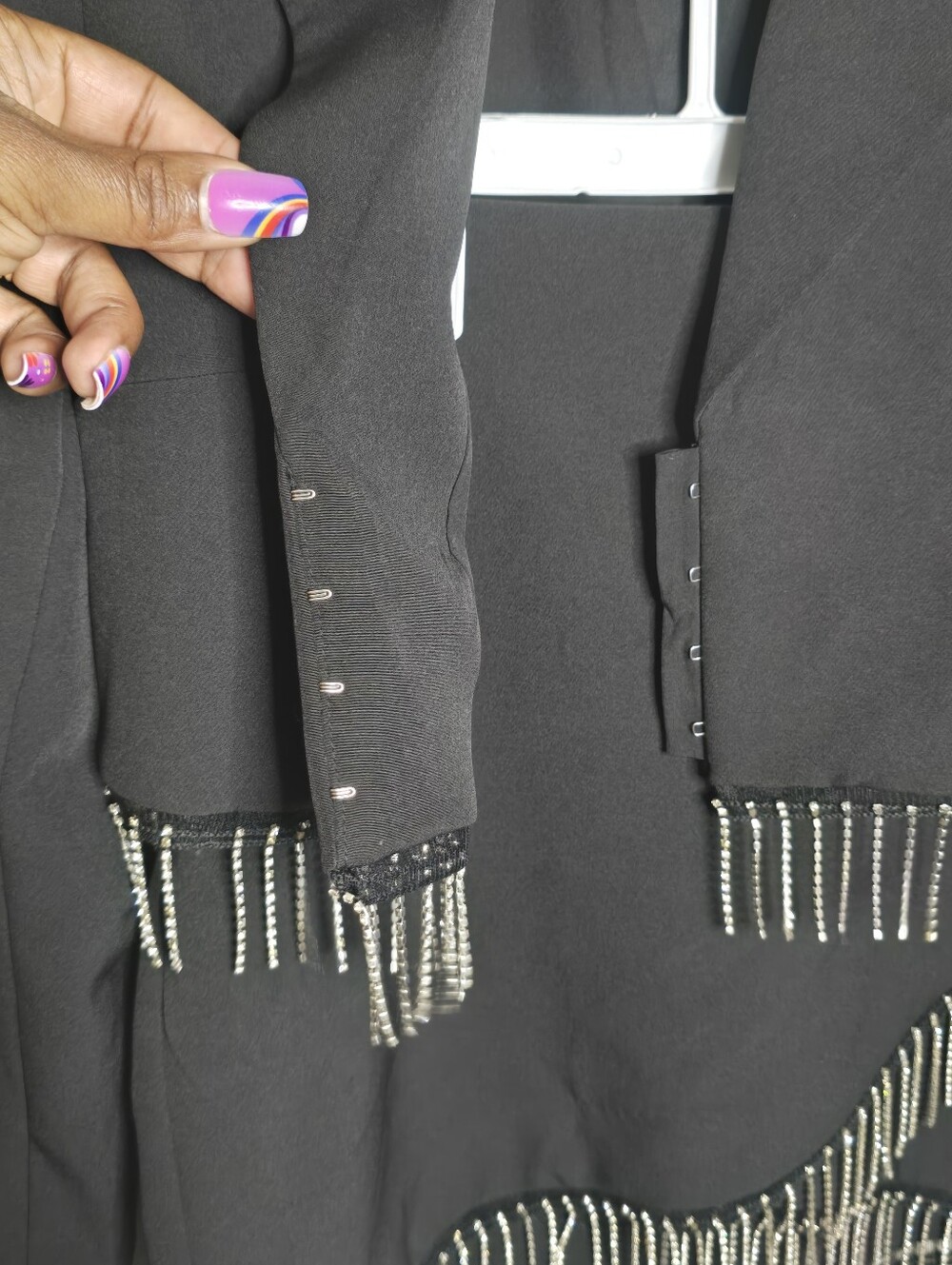 House of Harlow 1960 Rhinestone Fringe Blazer Skirt Set Women’s Size Small Y2K - Picture 9 of 16